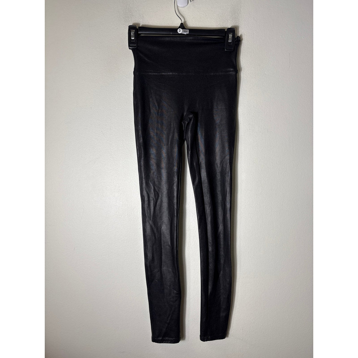 Spanx Black Shimmer Pull on Leggings Sz S