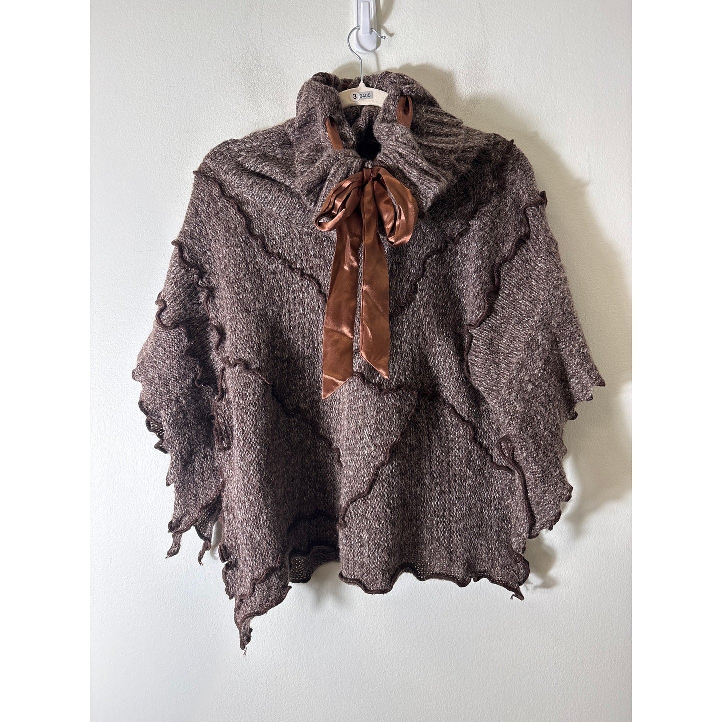 Pretty Angel Brown Short Sleeve Cowl Neck Sweater Sz L
