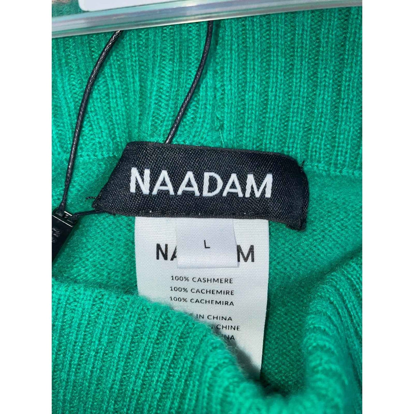 NWT NAADAM Kelly Green Cashmere Midi Pencil Skirt Sz L