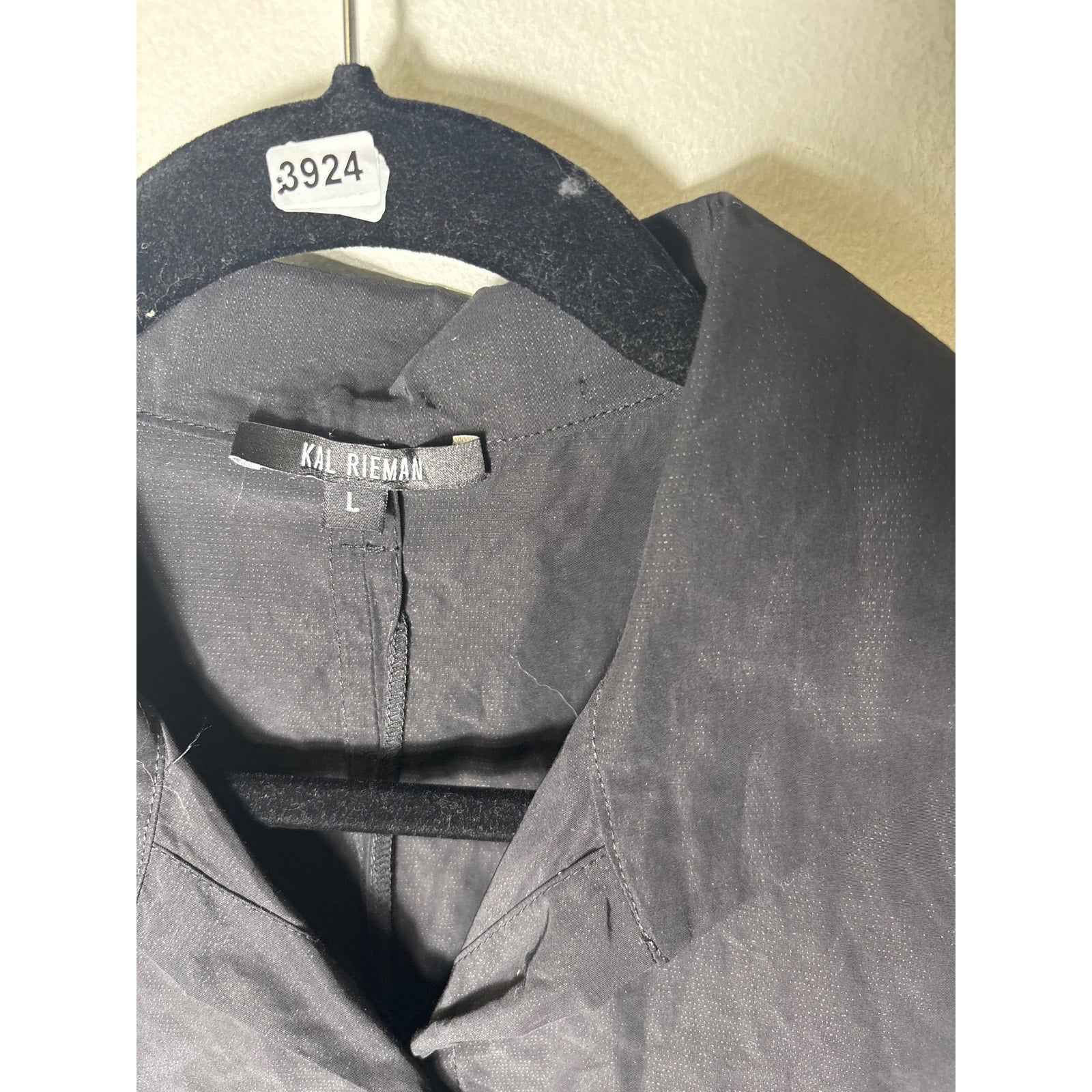 Kal Rieman Black Short Sleeve Button Up Shirt Sz L