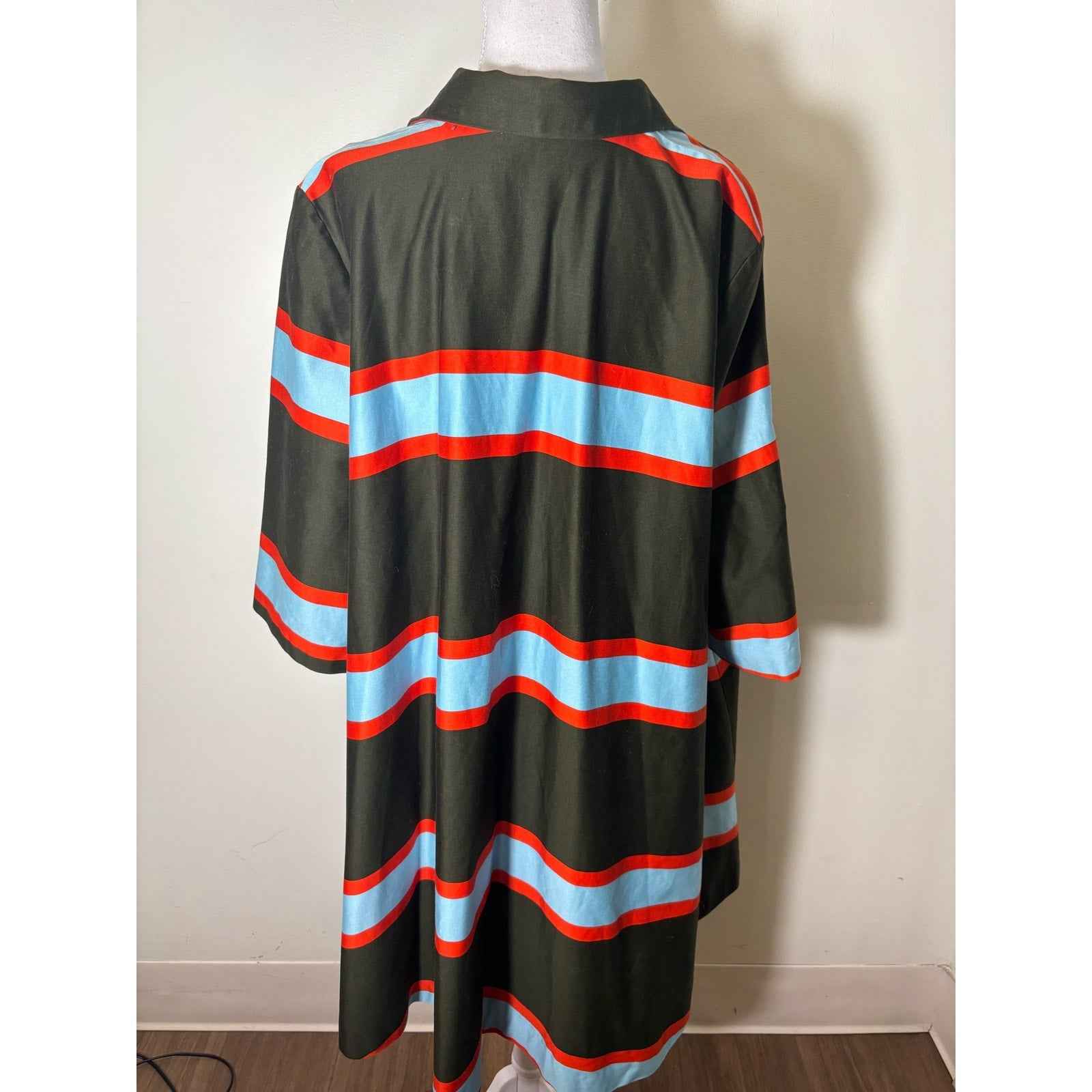 Topolina Boutique Dark Green Long Sleeve Cotton Poly Blend Open Midi Coat Sz