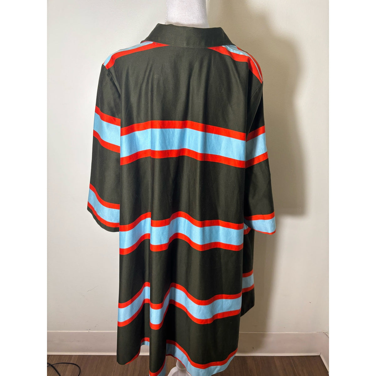 Topolina Boutique Dark Green Long Sleeve Cotton Poly Blend Open Midi Coat Sz