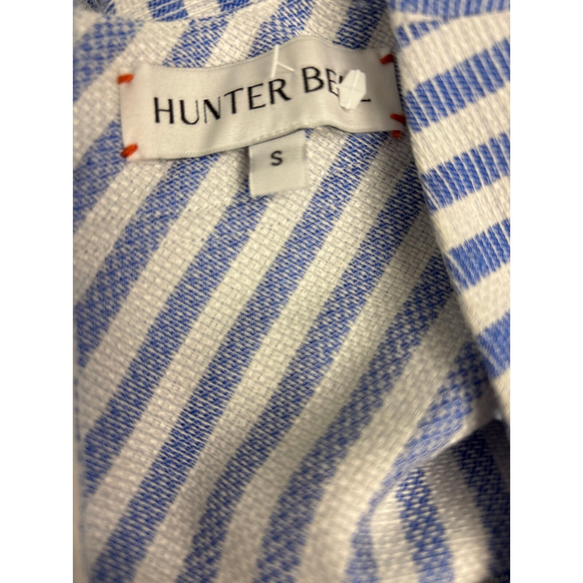 Hunter Bell Cornflower Blue and White Deep V Shift Dress Sz S