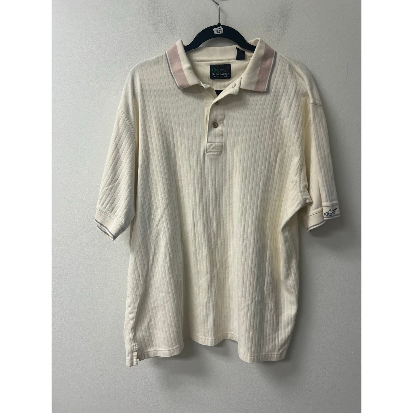 Greg Norman Collection Mens Cream Polo Shirt Sz XL