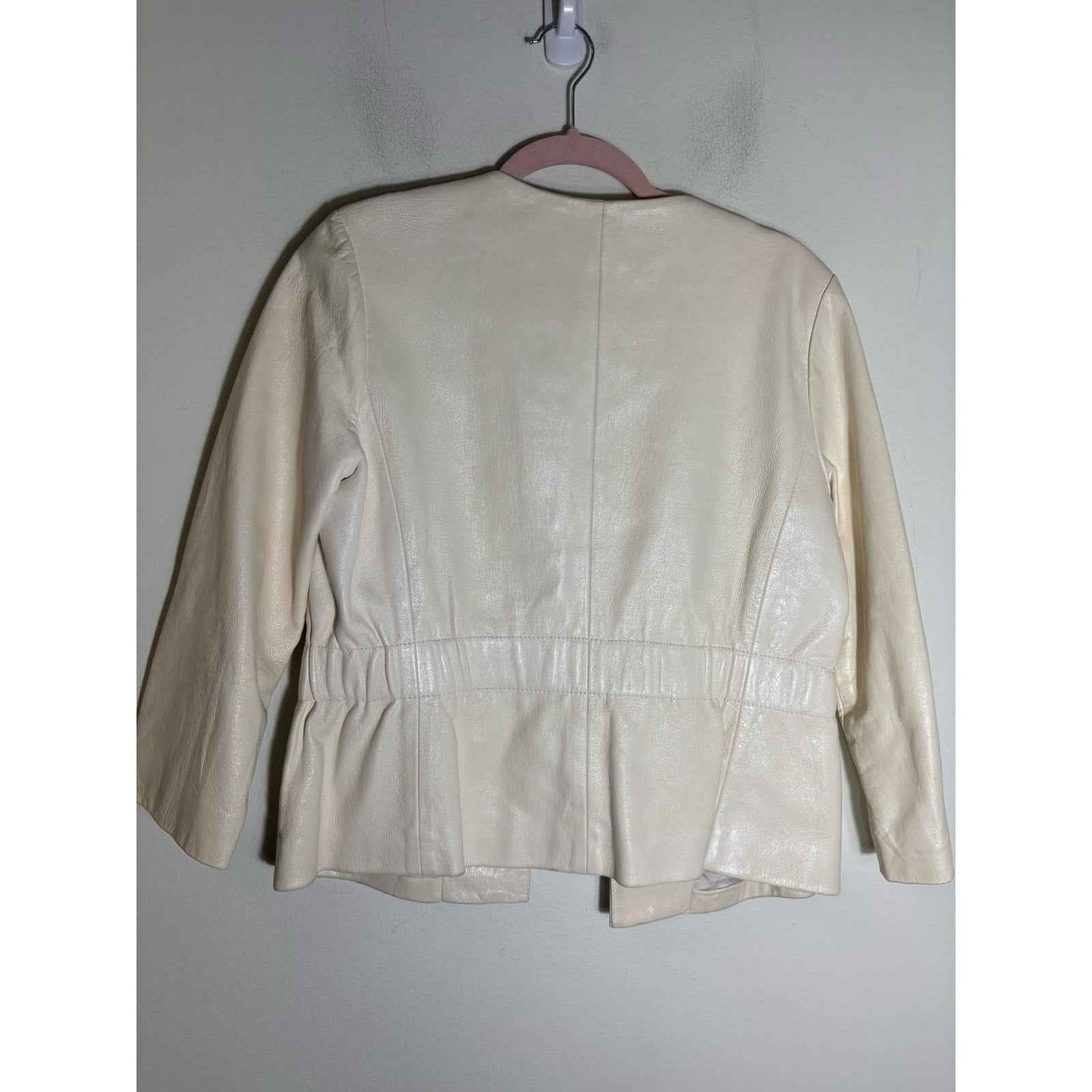 Theory Off White Leather "Lidia" Jacket Sz M