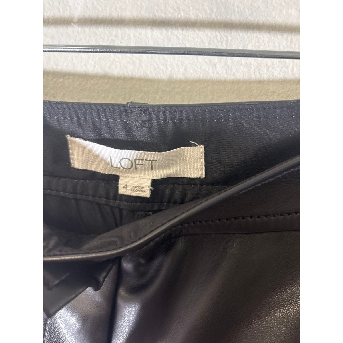 NWT LOFT Black Faux Leather High Waisted Shorts Sz 4