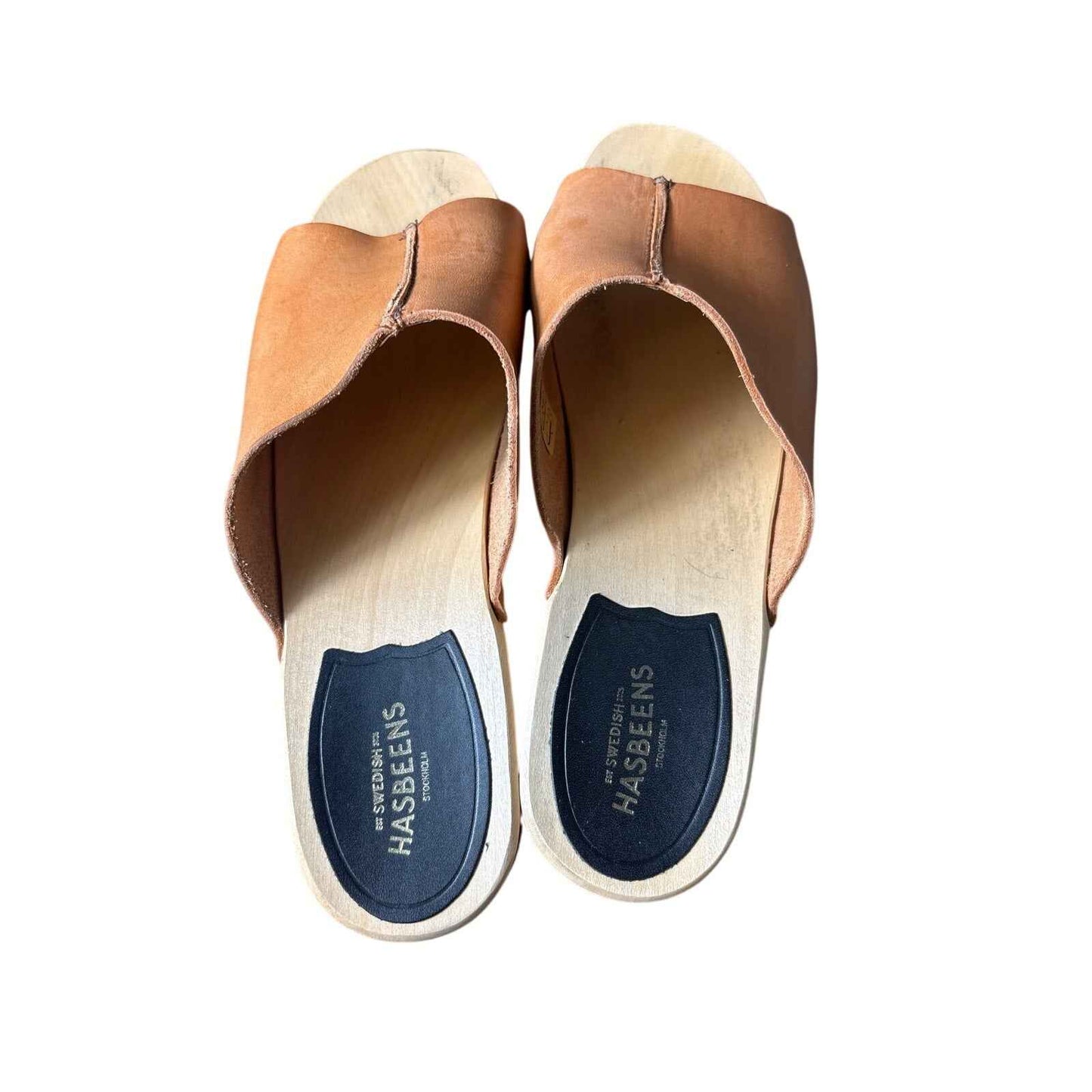 Habeens Swedish Wooden Sole Leather Sandal Sz 39 (8.5)