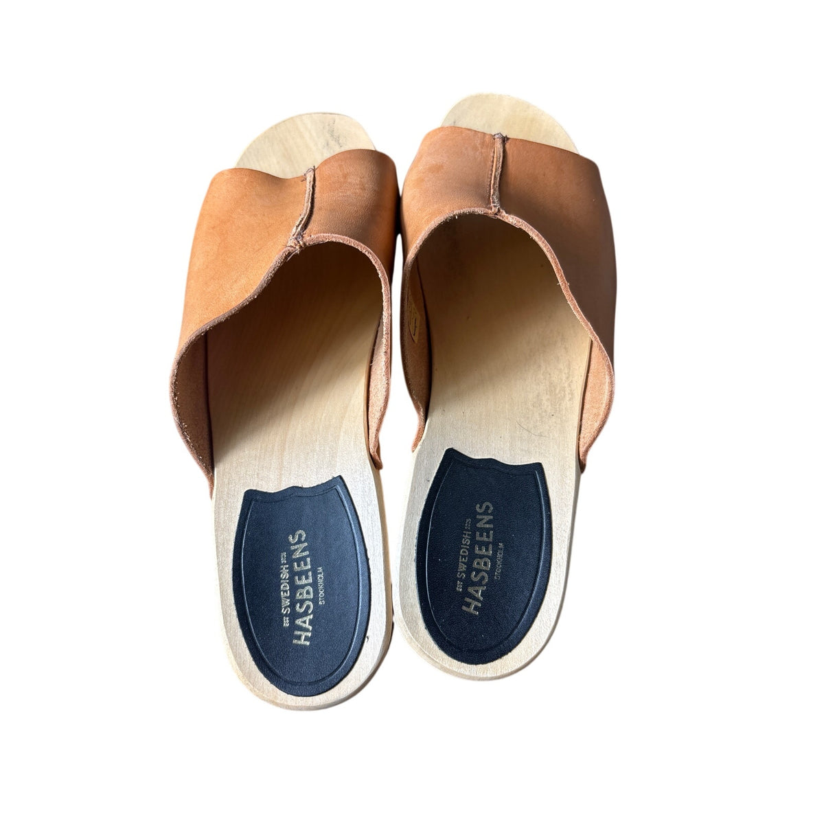 Hasbeens Swedish Wooden Sole Leather Sandal Sz 39 (8.5)