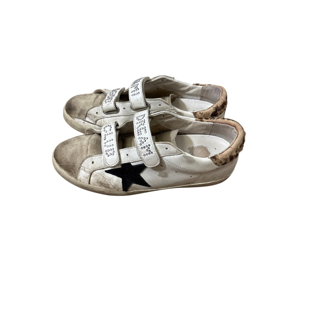 Golden Goose Cheetah Fur Heel Velcro Tennis Shoes Sz 40 (10)