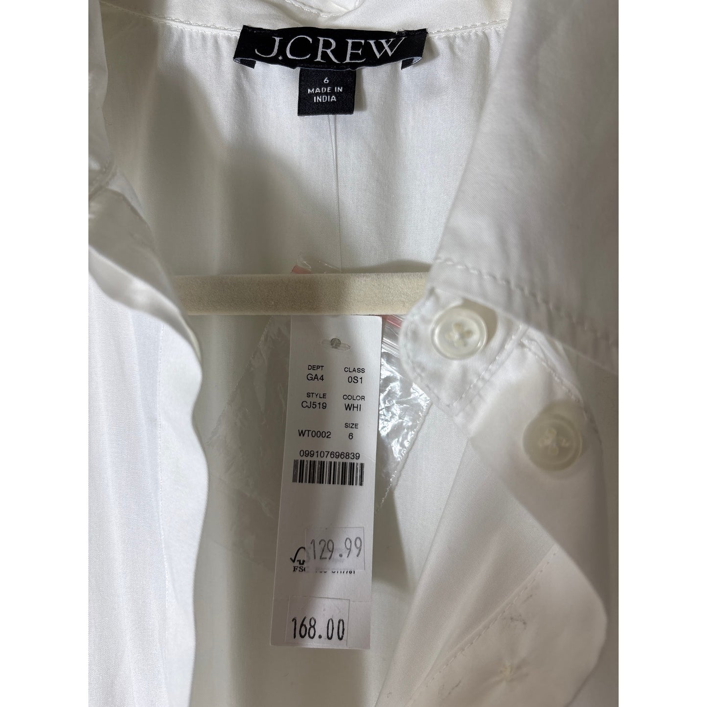 NWT J.Crew White Sleeveless Cotton Maxi Dress Sz 6
