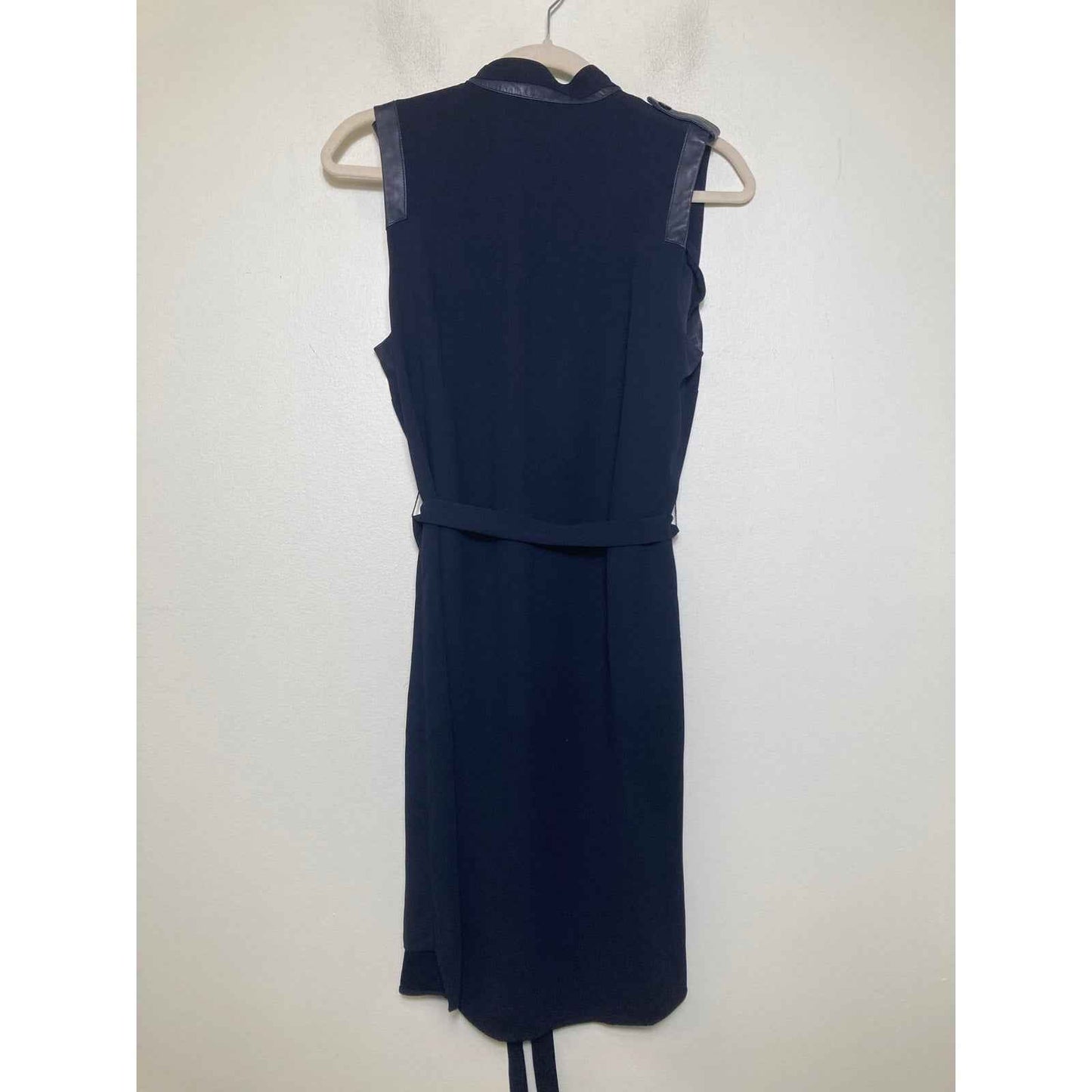 Parker Black Sleeveless Button Up Knee Length Dress Sz S