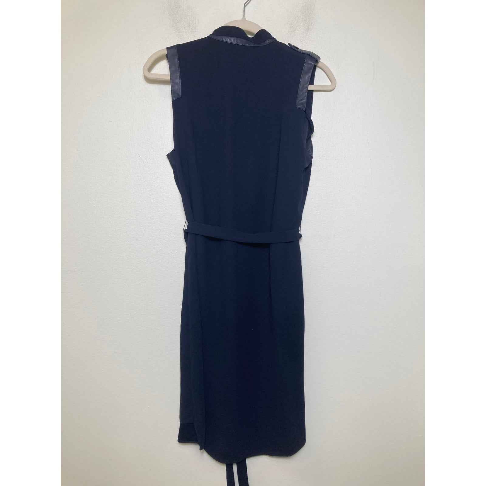 Parker Black Sleeveless Button Up Knee Length Dress Sz S