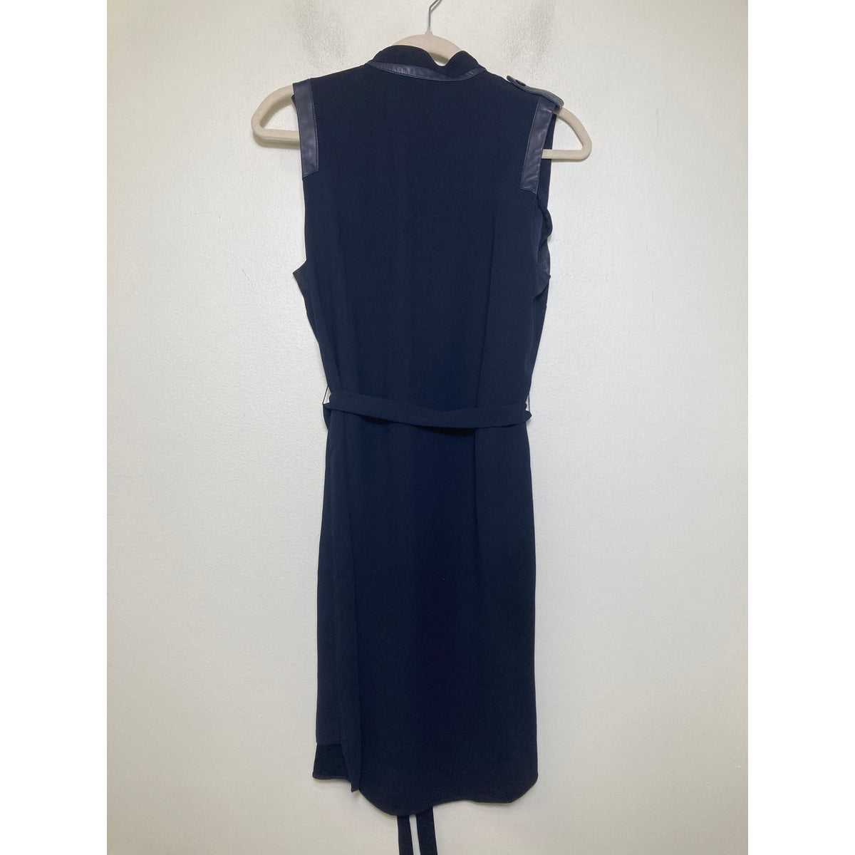 Parker Black Sleeveless Button Up Knee Length Dress Sz S