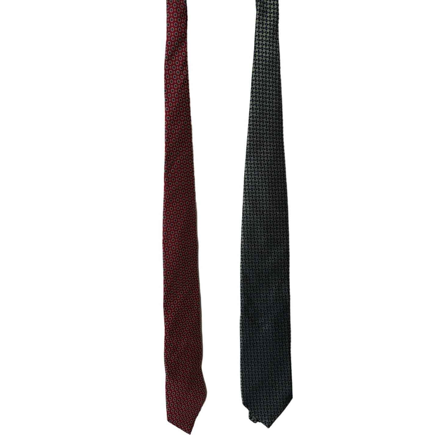 Bundle of 2 Ties Maroon & Navy Patterned
