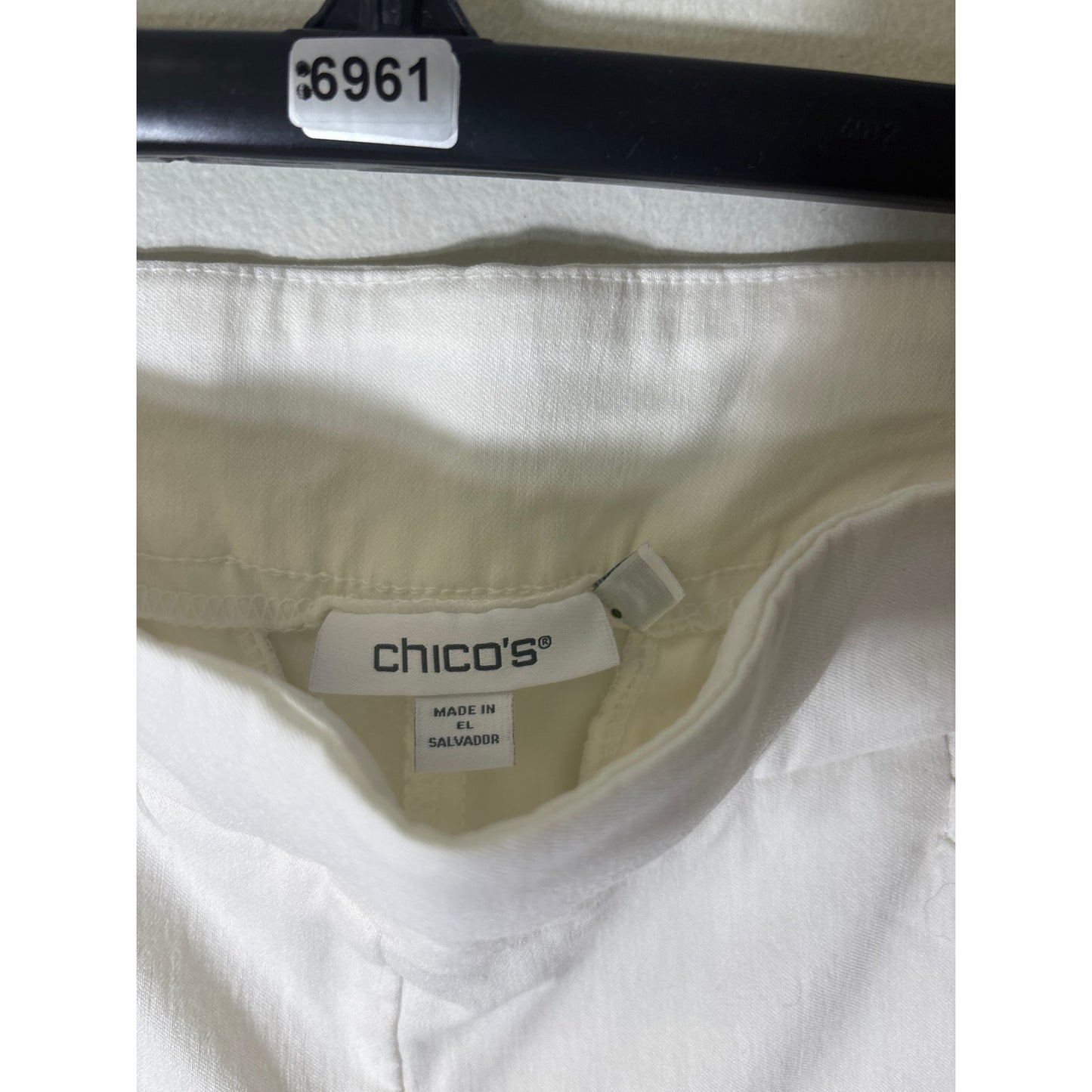 Chicos White Flat Front Pull On slacks Sz 15R