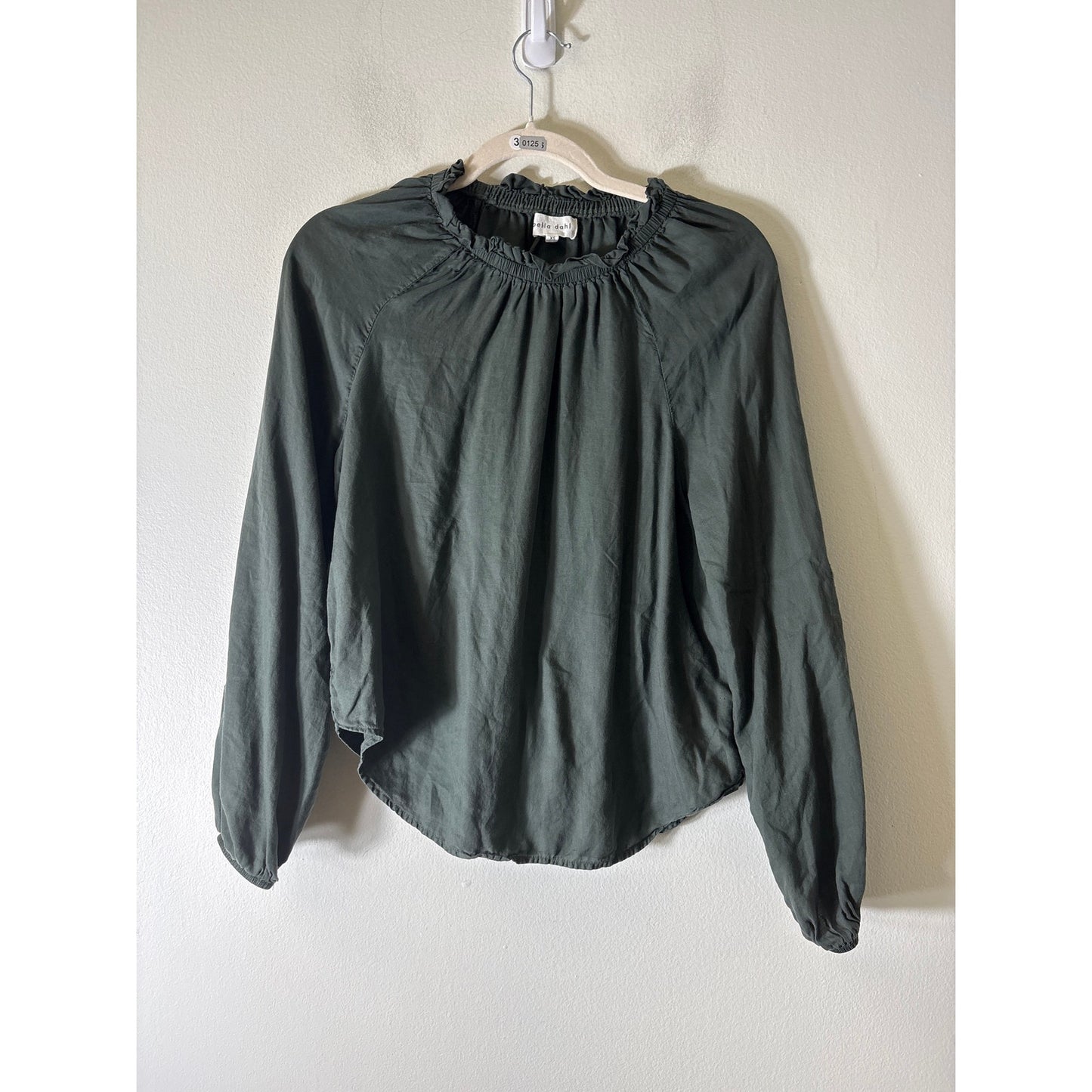 Bella Dahl Hunter Green Long Sleeve Shirt Sz XS