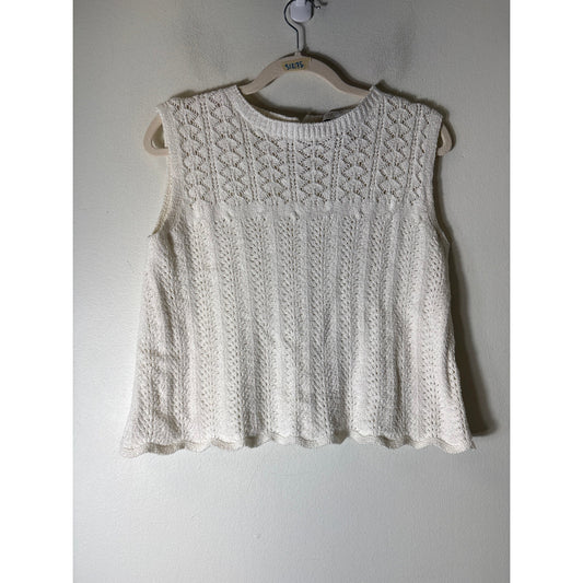 Luminary White Sweater Top Sz S
