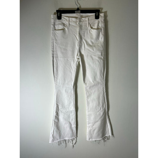 Mother The Weekender White Bootcut Denim Jeans Sz 28