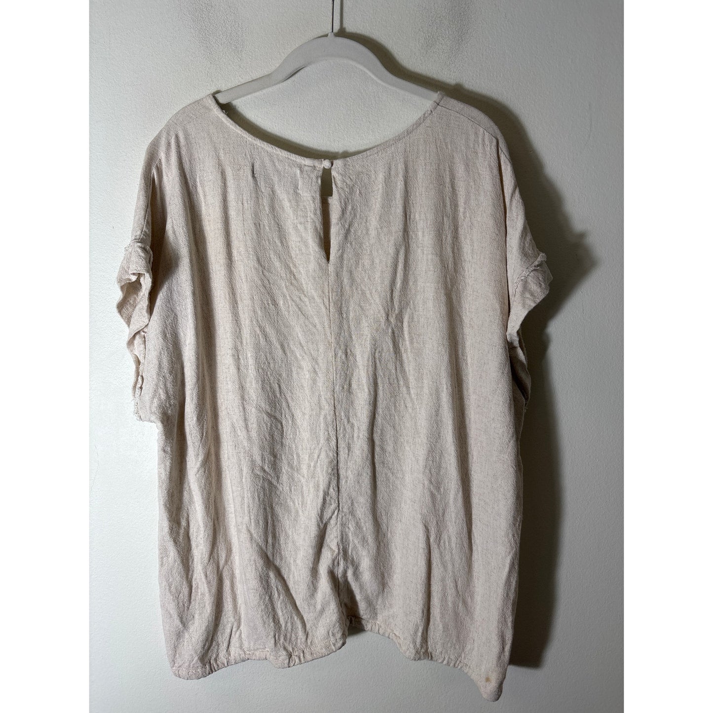 Fabrik Beige Linen Boxy Top Sz L