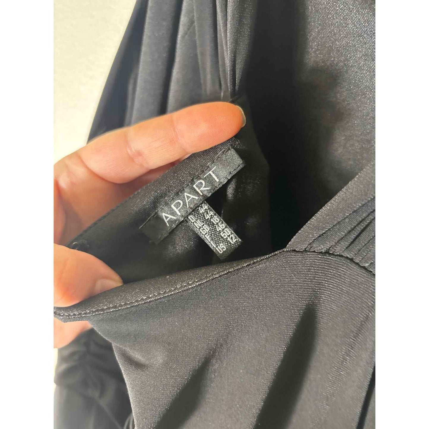 Apart Black Draped Cocktail Dress Sz 12