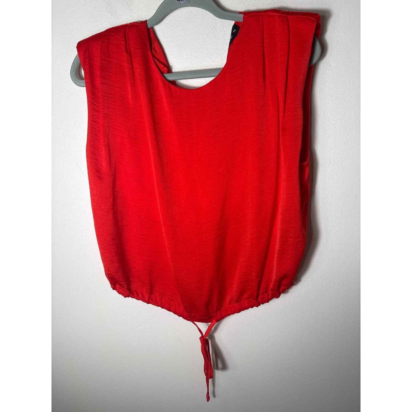Fabrik Red Sleeveless Bubble Shirt Sz M