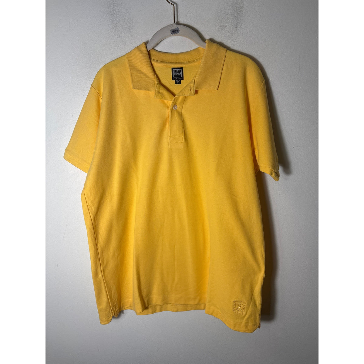 Men's Ike Behar Ny Yellow Polo Sz L