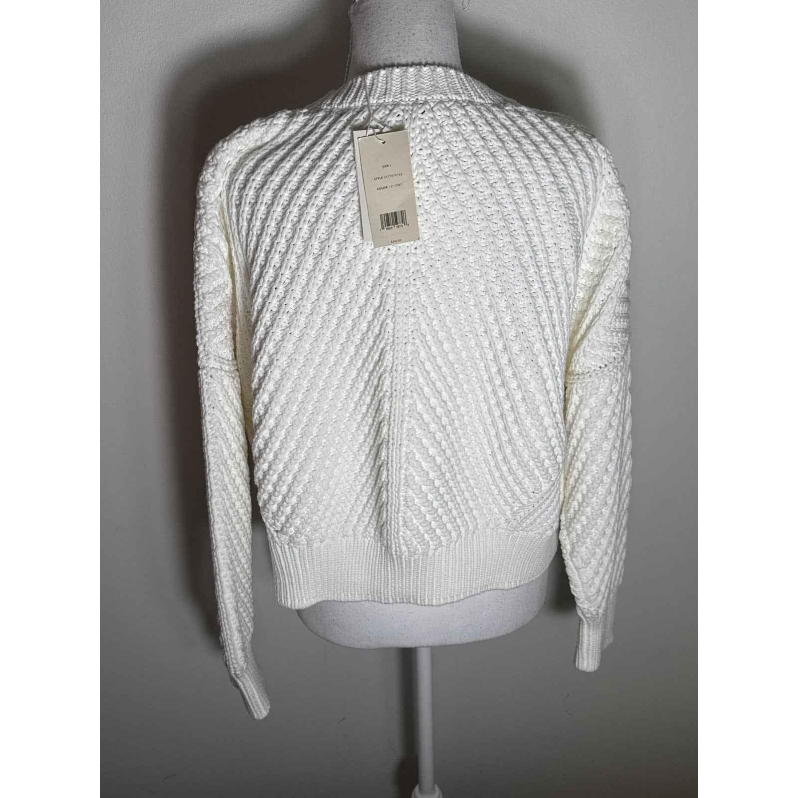 NWT Vince White Large Knit Long Sleeve Sweater sz L