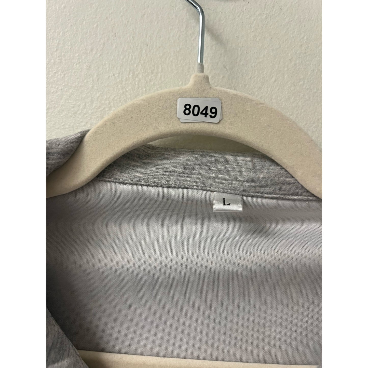 No Brand Heather Gray Sleeveless Collard Sweatshirt Sz L