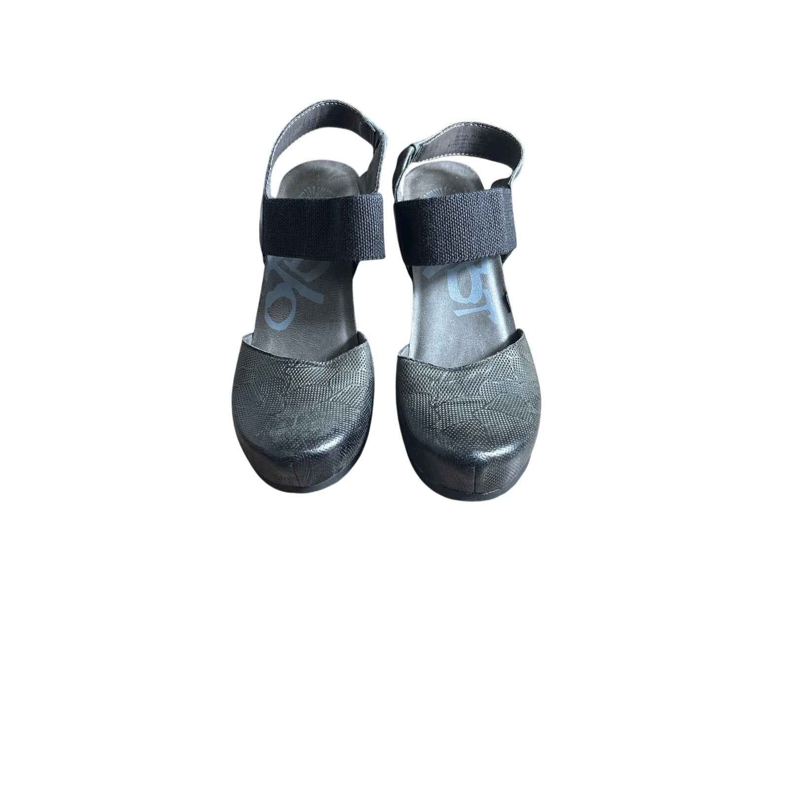 OTBT Black Wedge Strap Sandal Sz 8