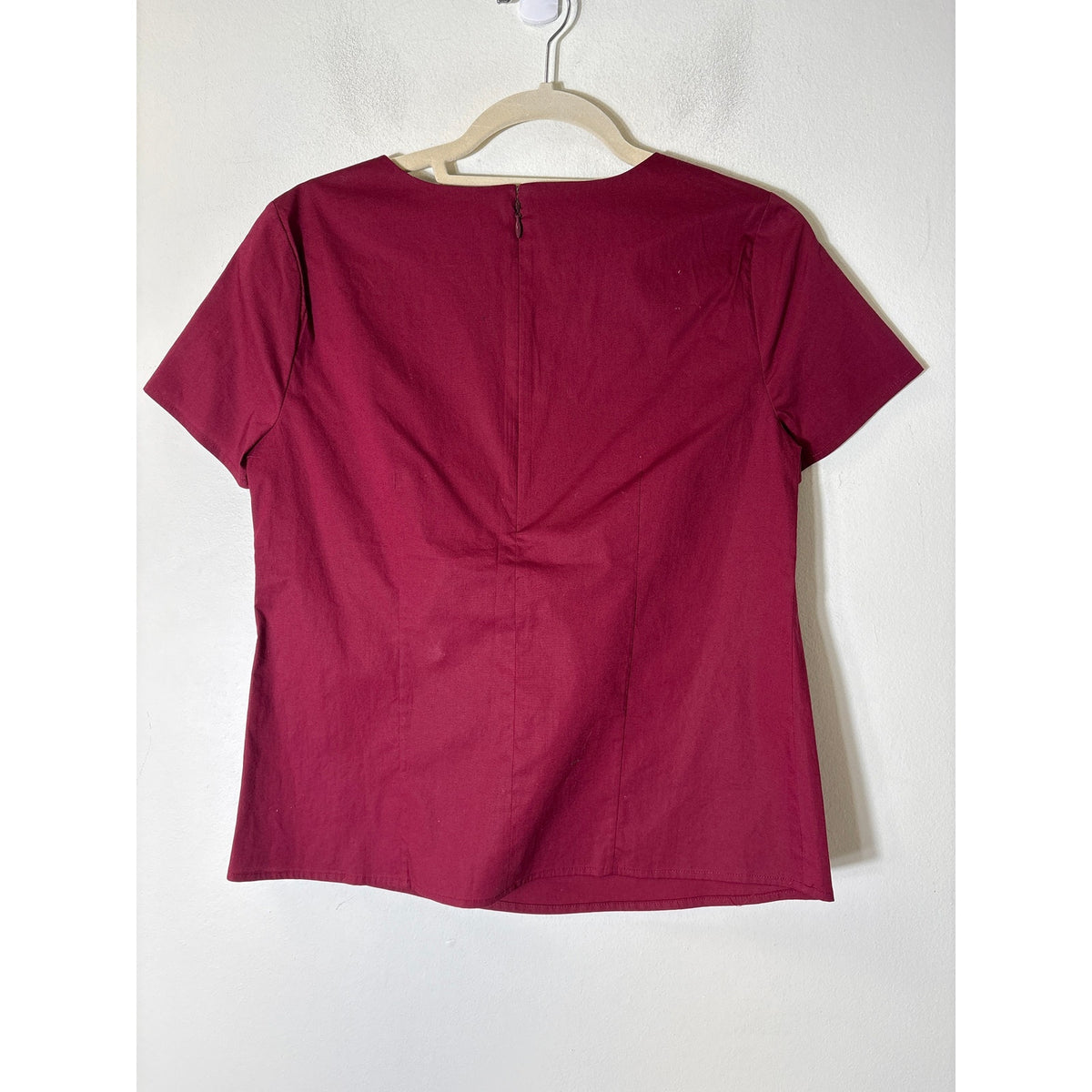 J. Crew Burgandy Short Sleeve Top with Rhinestone Embellishments Sz 4
