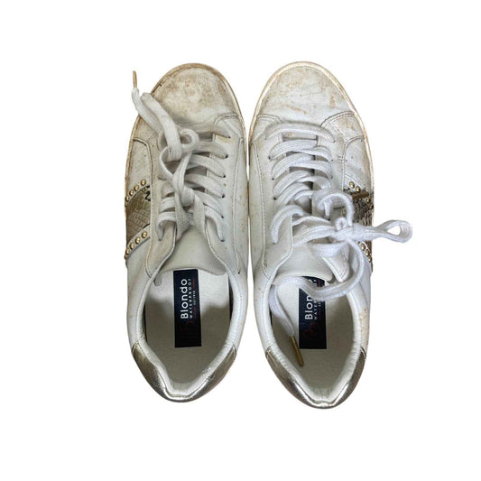 Blondo White and Gold Accent Sneakers Sz 9