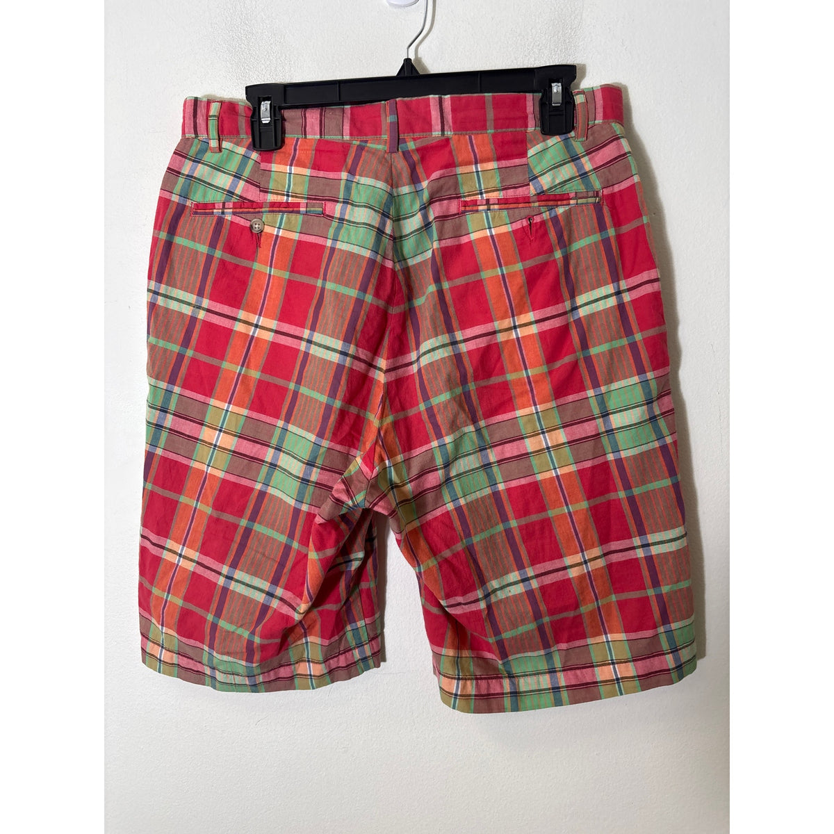 Men's Polo by Ralph Lauren Red Plaid Cotton Shorts Sz 33