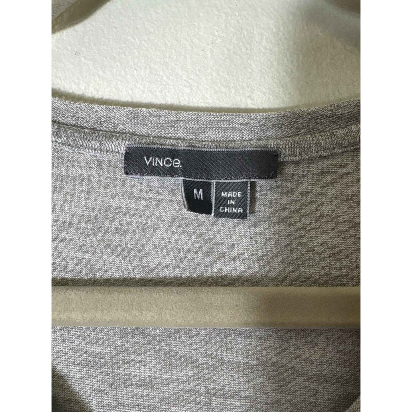 Vince Scoop Neck Heather Gray Short Sleeve Tee Sz M