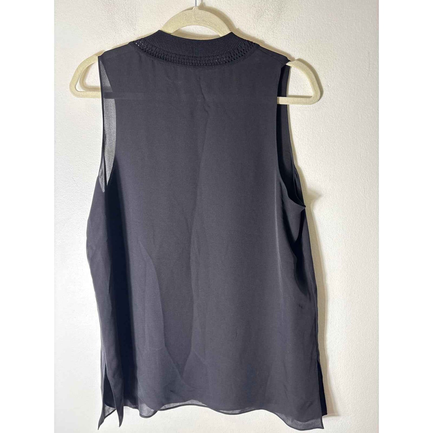Theory Sleeveless Black Light Weight Mock Neck Sz L