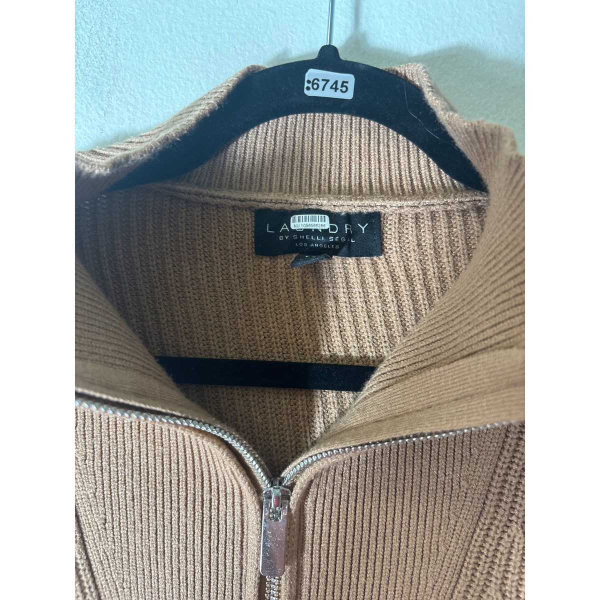 Laundry by Shelli Seigal Tan White Stripe Long Sleeve Sz L