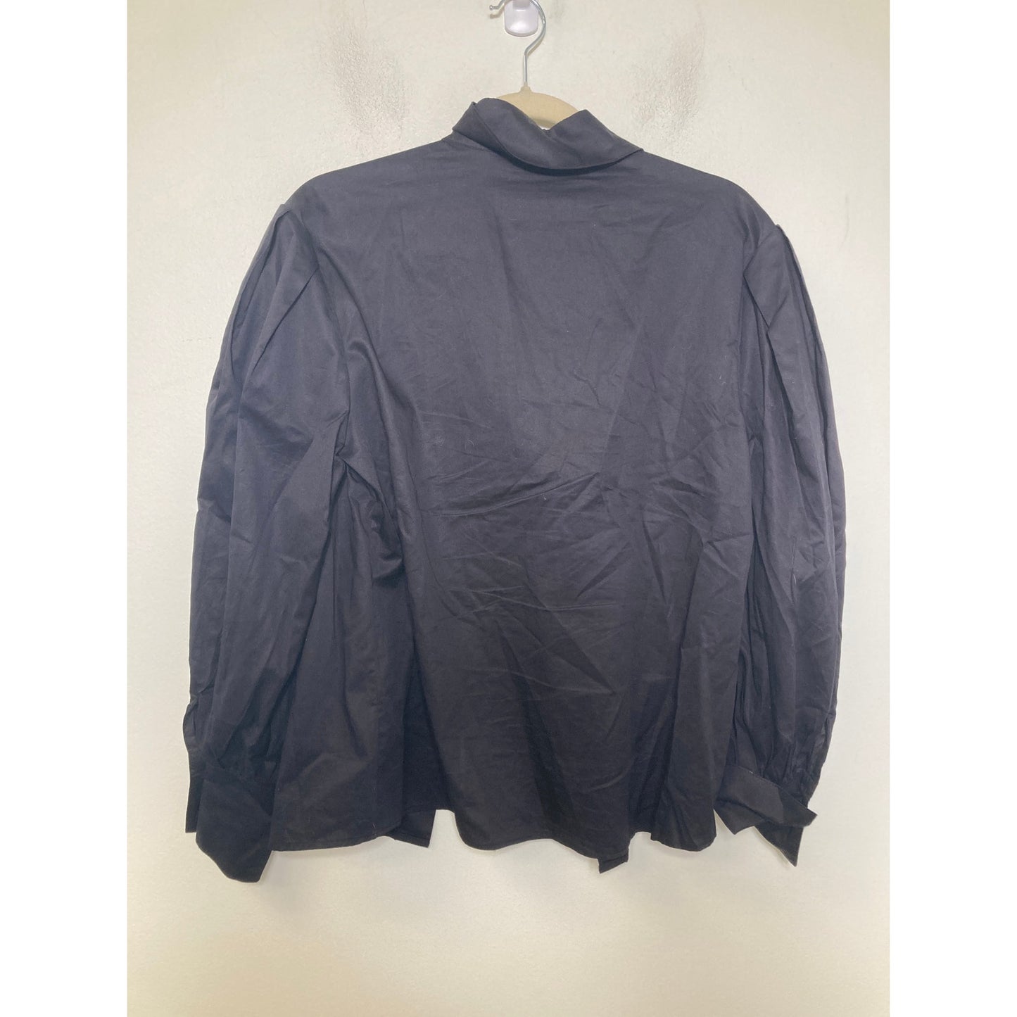 Harshman Black Button Up Puffed Sleeve Shirt Sz M