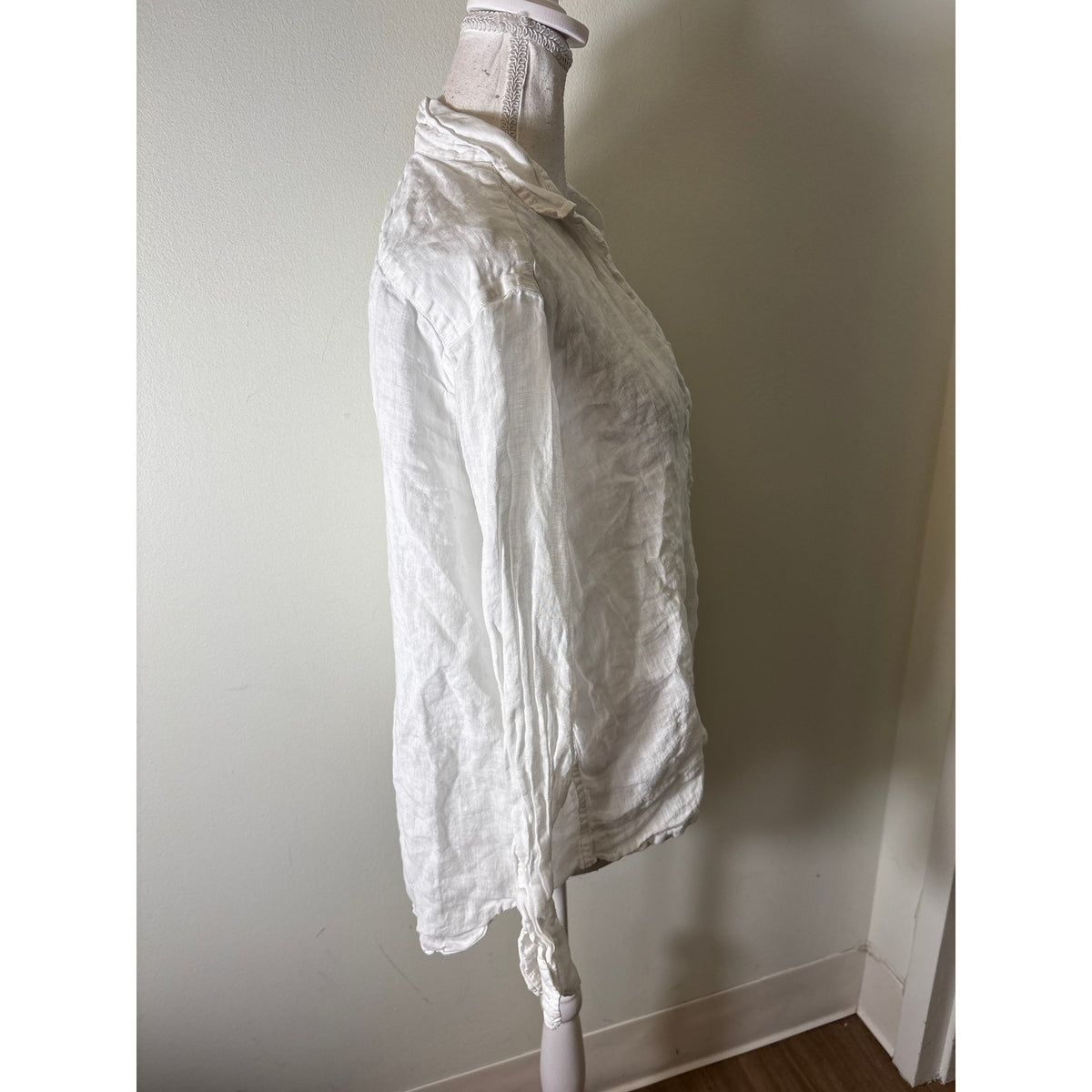 Frank & Eileen Crisp White Long Sleeve Button Up Shirt Sz M