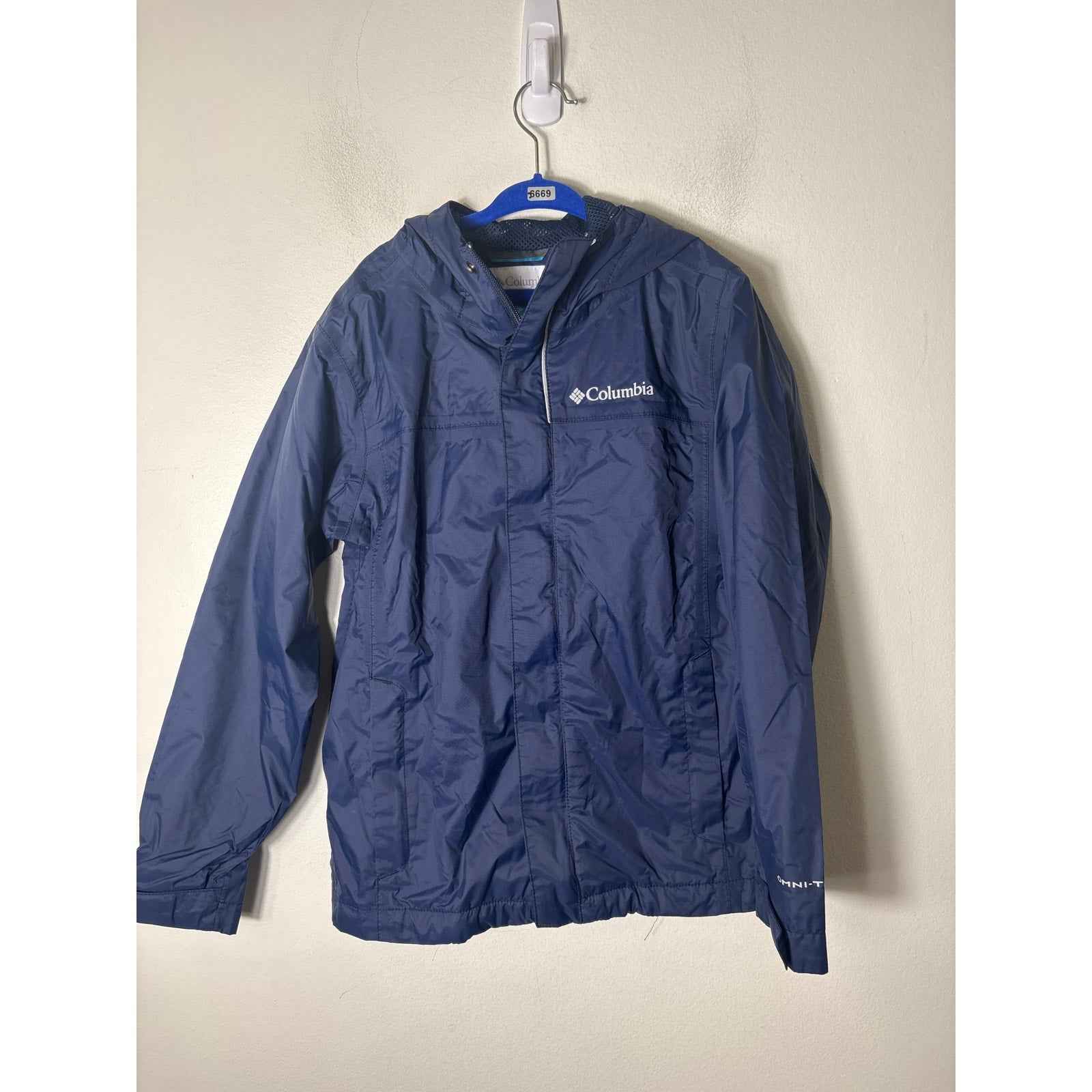 Kids Columbia Navy Rain Jacket Sz s/8