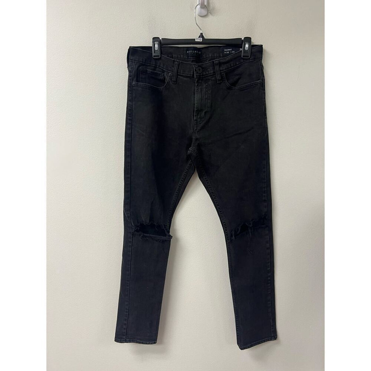 Bullhead Denim Co Dark Gray Ripped Skinny Jeans 32W 32L