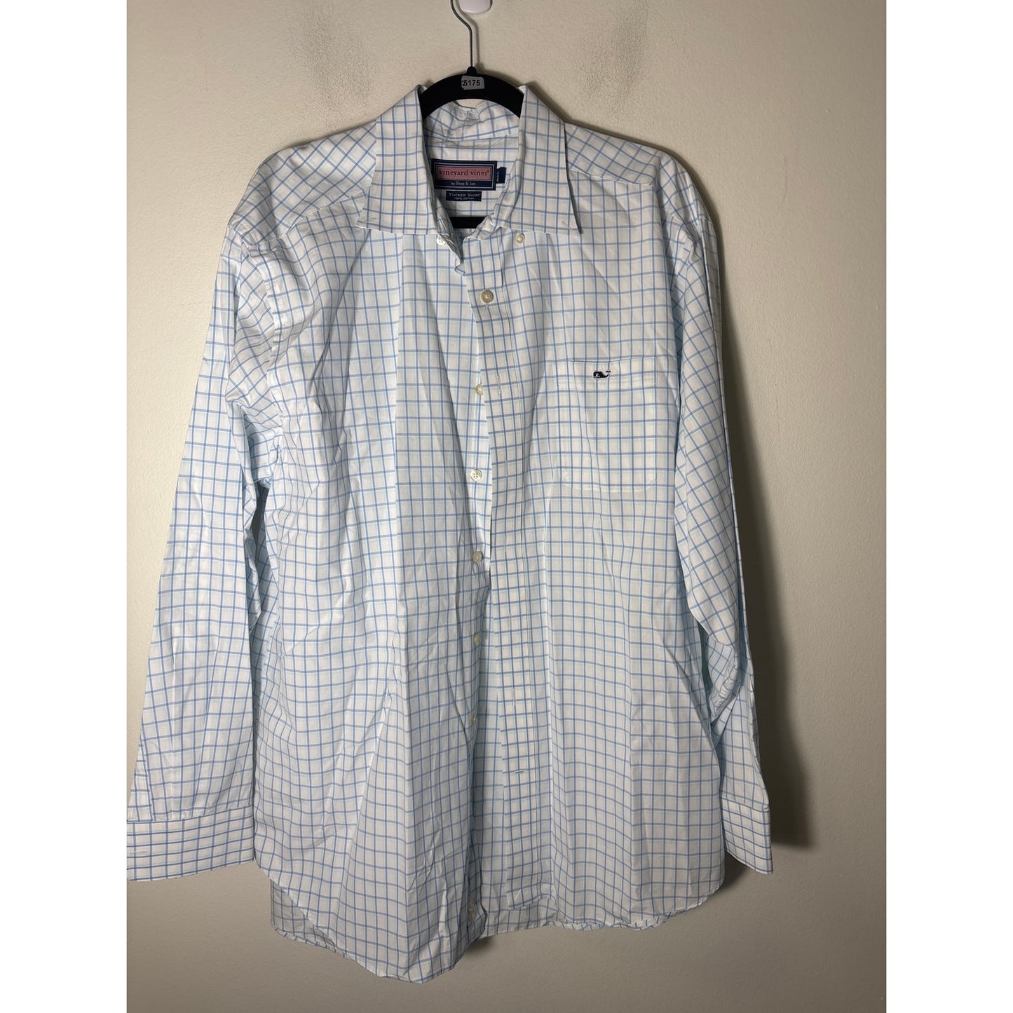 Mens Vineyard Vines Blue and White Tucker Shirt Sz XL