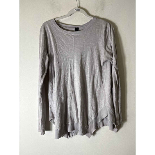 Bobbi Light Gray Long Sleeve Swing Top Sz M