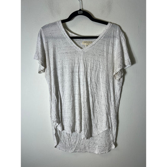 Womens Cloth and Stone Off-White V-Neck Sz M