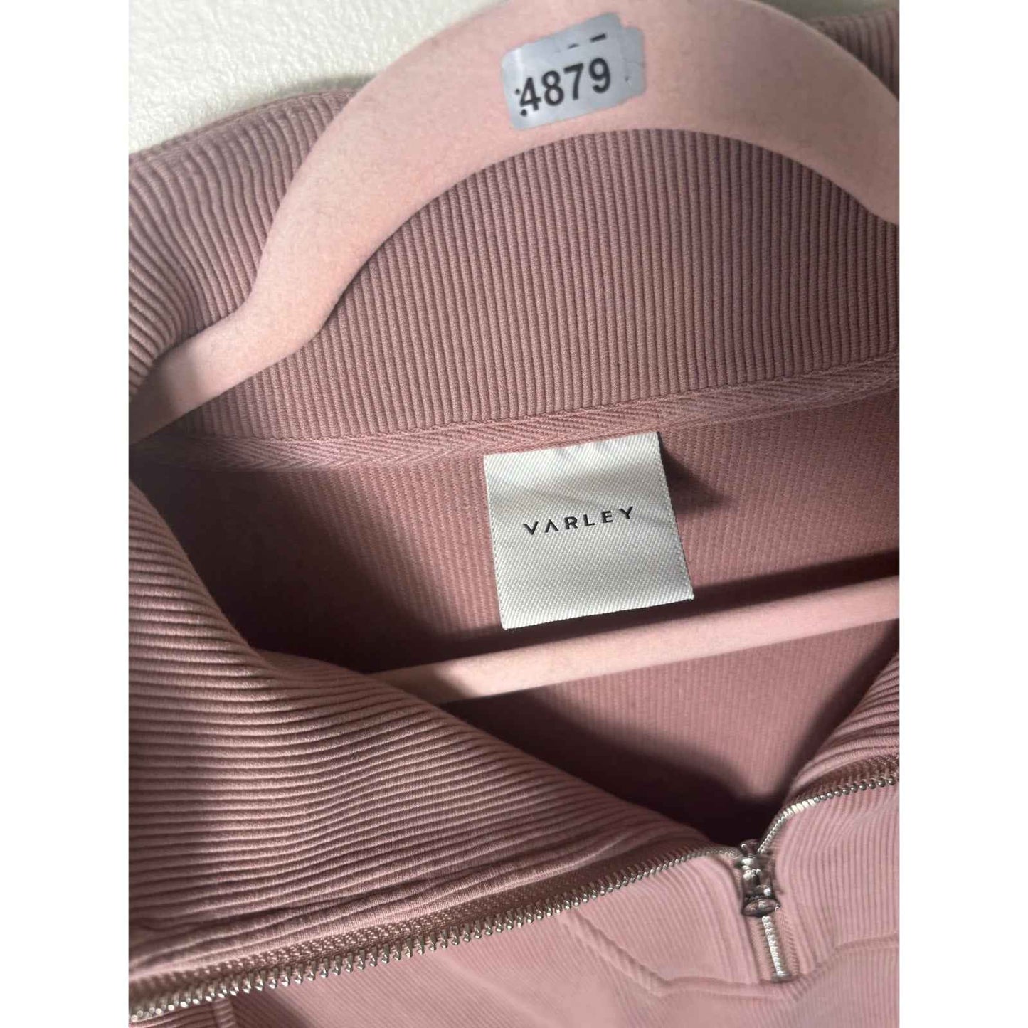 Varley Mauve 1/4 Zip Ribbed Pullover Sz L