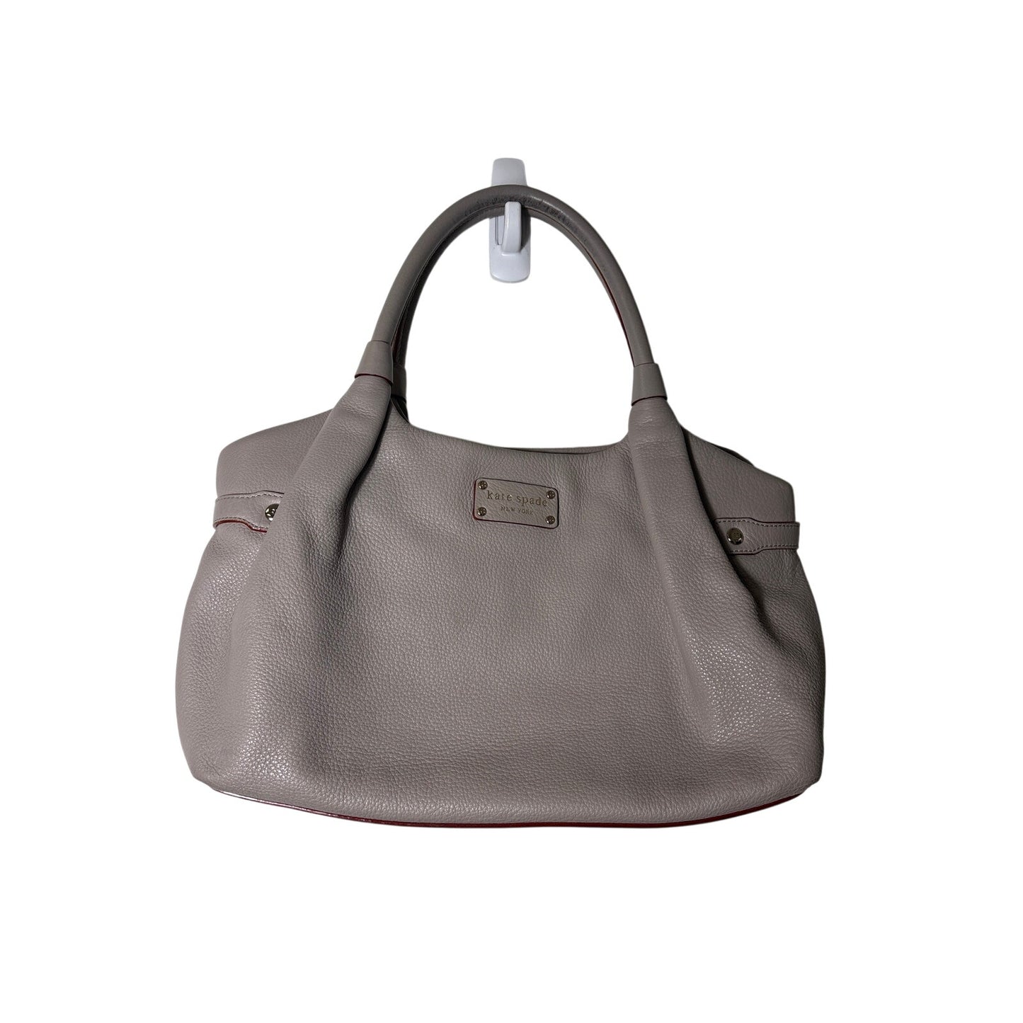 Kate Spade Taupe Shoulder Bag with Ruby Red Detailing