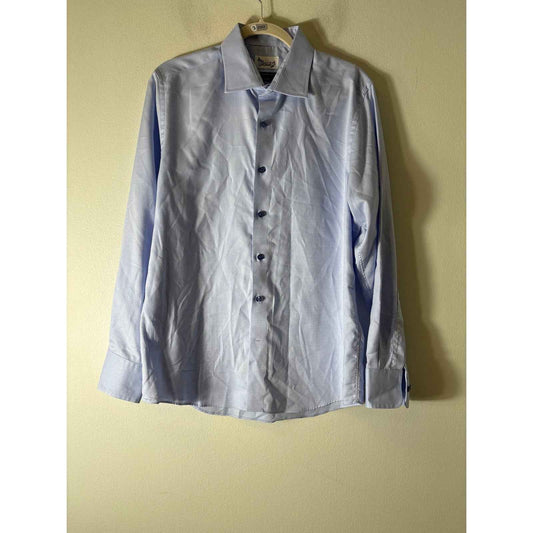 Mens TJ Baileys Clinton Light Blue Button Up Dress Shirt Sz 16 32/33