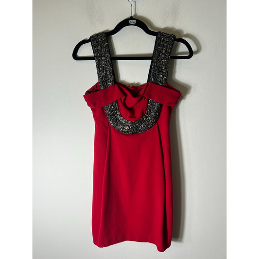 Black Halo Red Sleeveless Mini Dress Sz XS