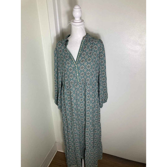 NWT Max Studio Teal Design Maxi Dress Sz L