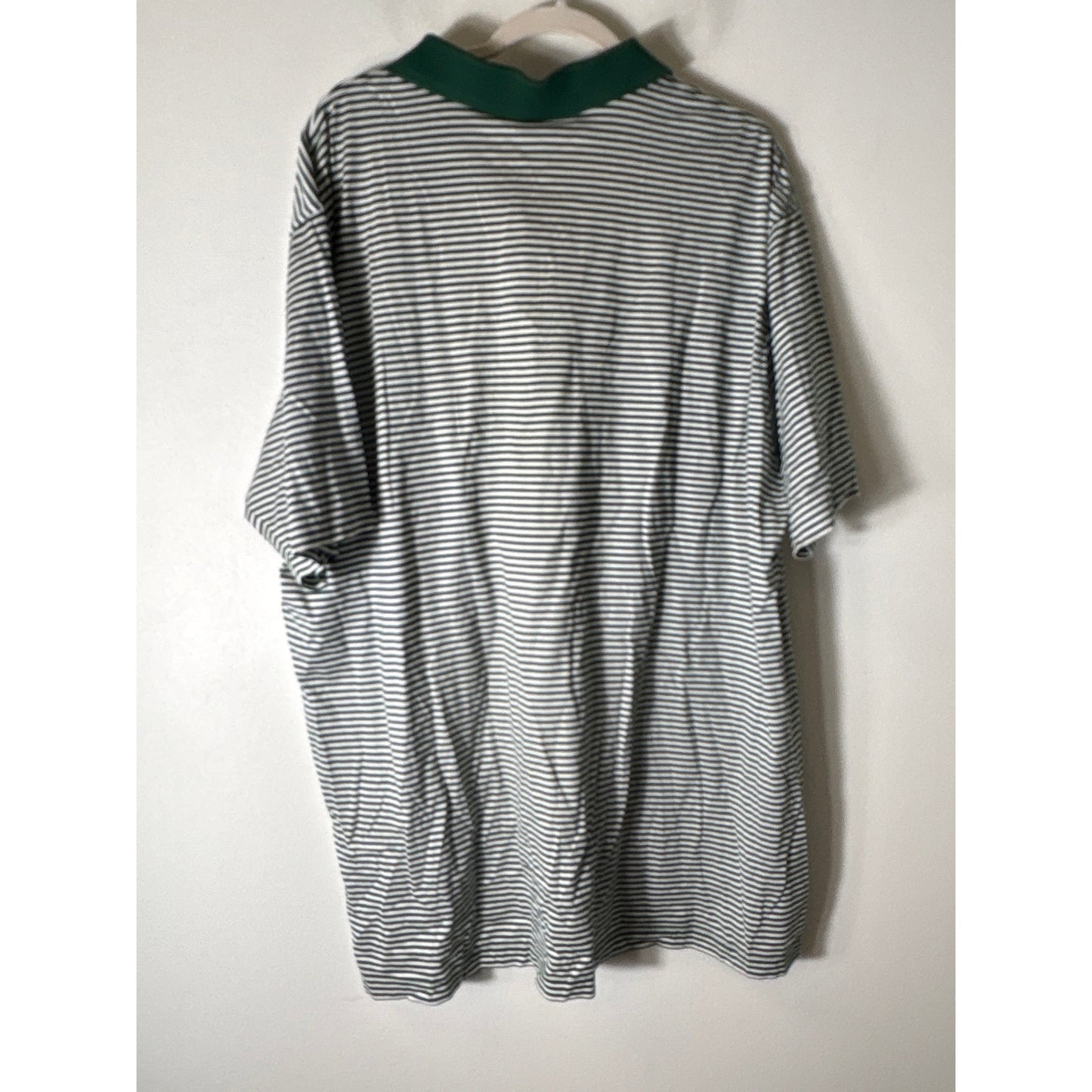 Mens Peter Millar Dark Green Stripe Short Sleeve Polo Style Shirt Sz XXL