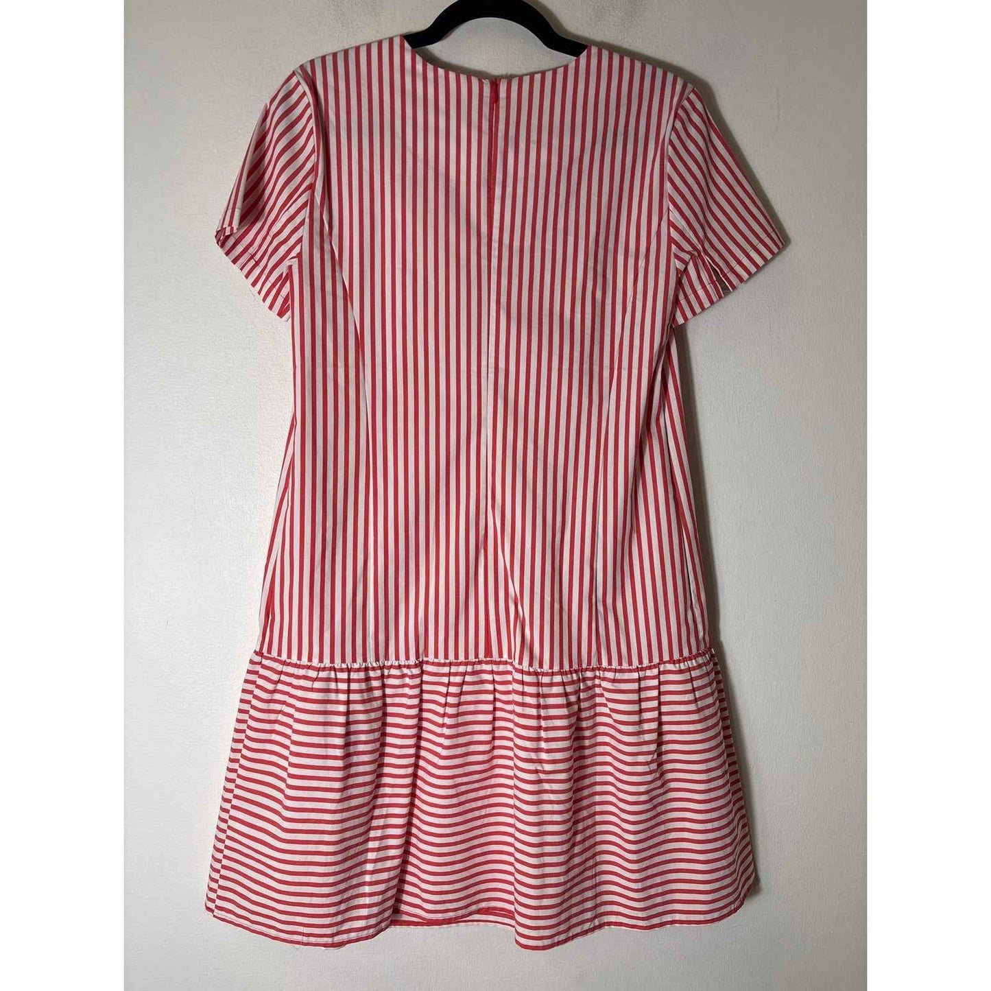 J. Crew Red White Stripe Short Sleeve Cotton Dress Sz S