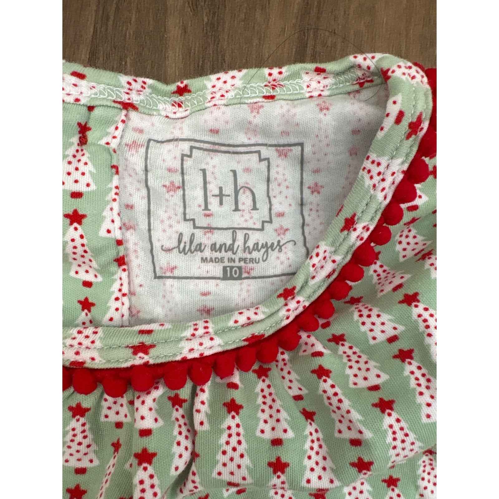 Girls Bundle of 2 Lila and Hayes Christmas Tree Night Gowns Sz 10
